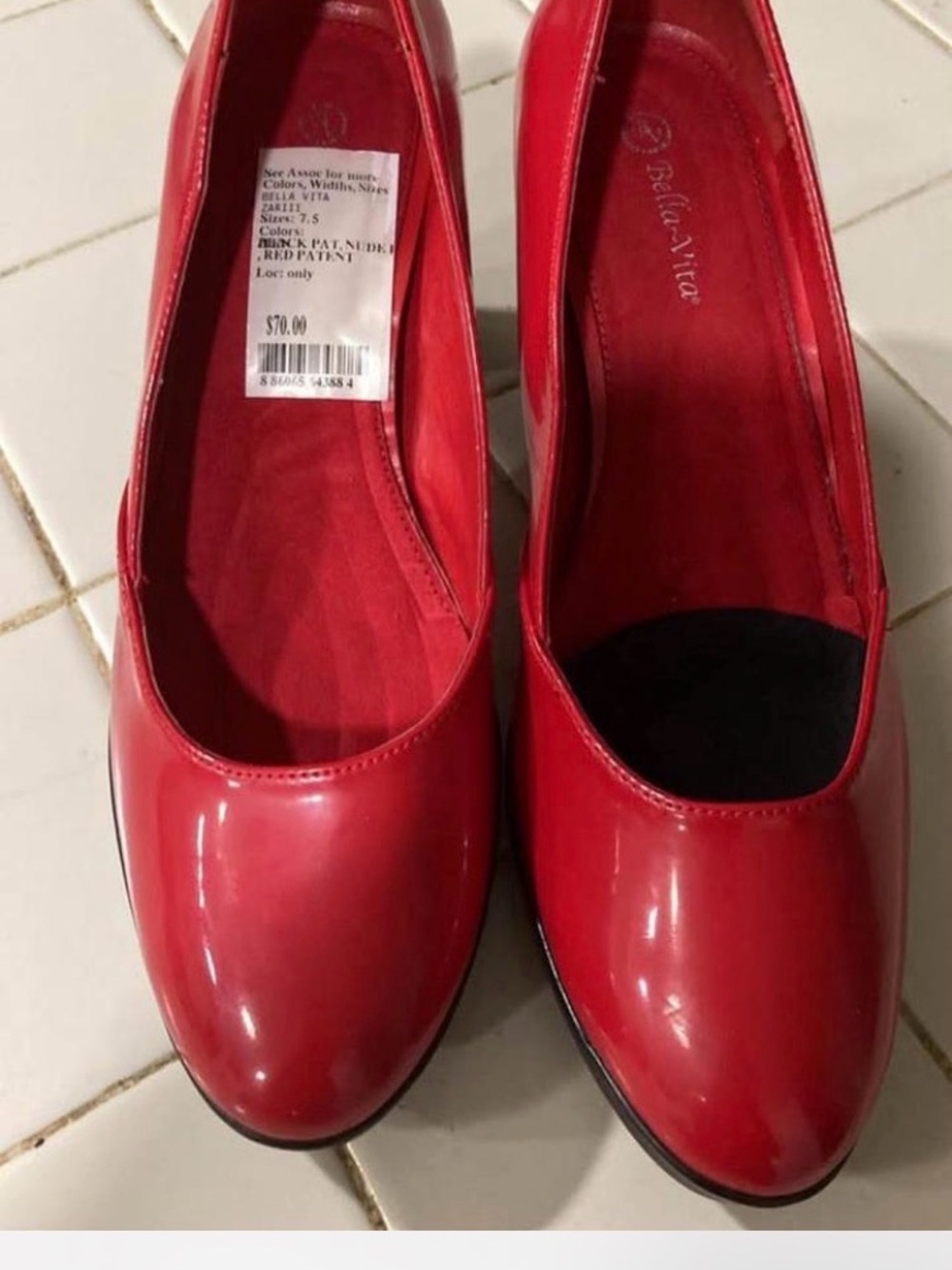 Bella Vita Red Patent Round-Toe Heels